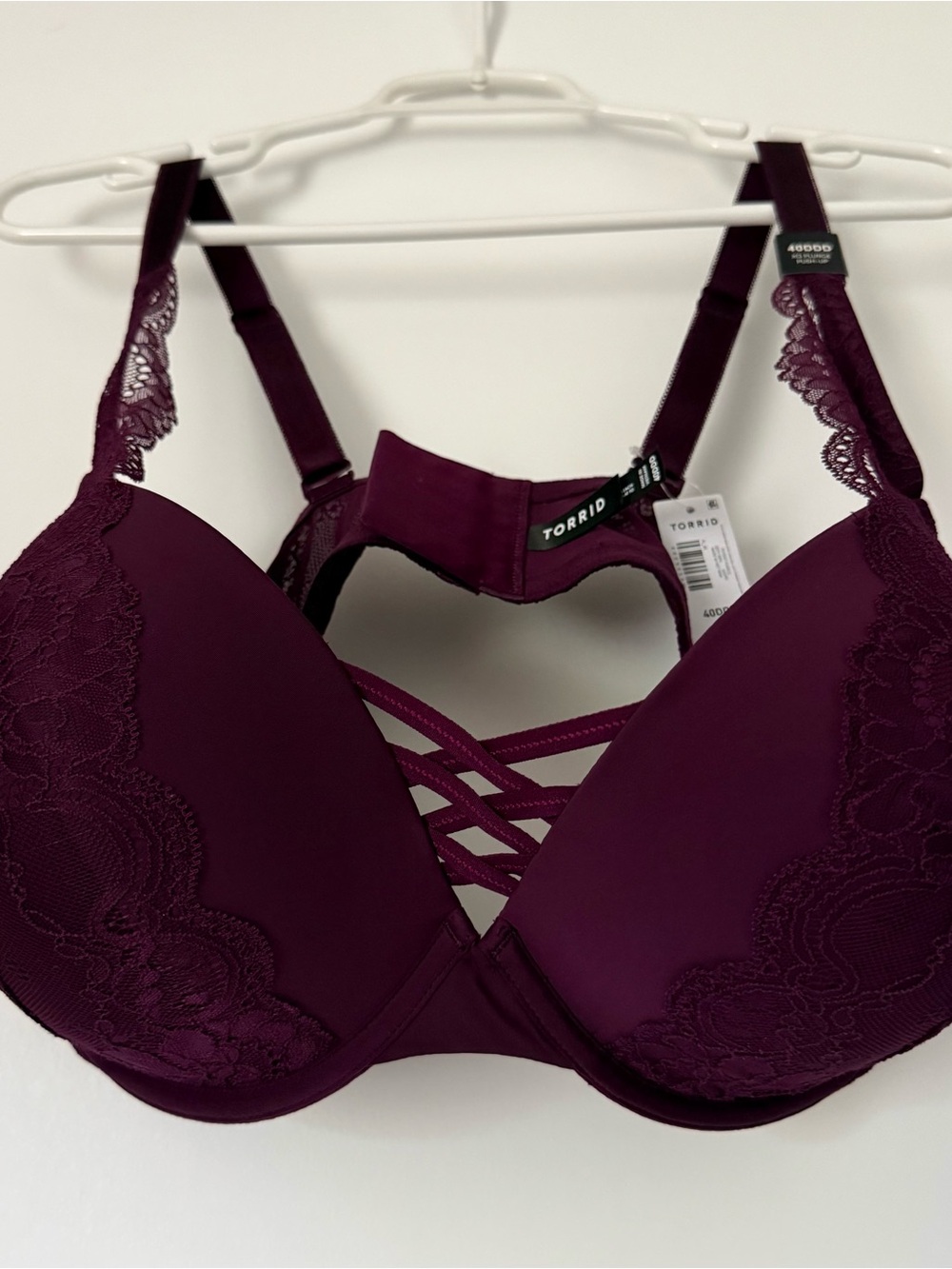 torrid Plum Lace-Trim Crisscross Push-Up Bra